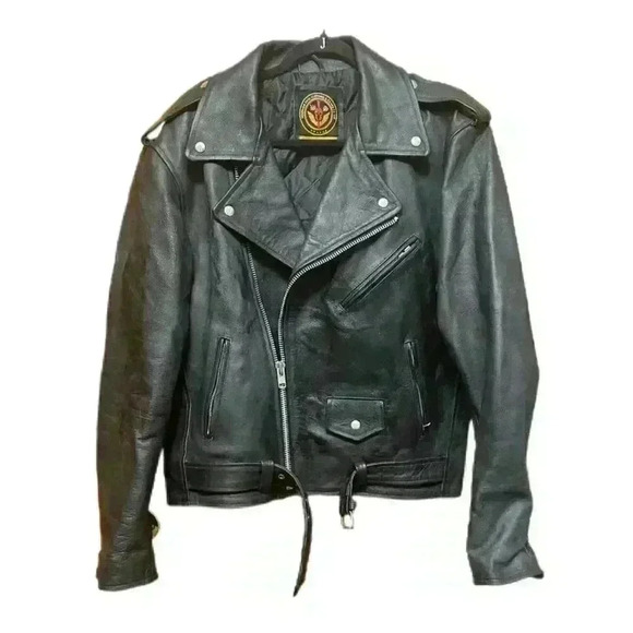 Warrior Soul Bike Leather Motorcycle Jacket Men's 2XL Black Mid-Length Full Zip - Picture 1 of 8